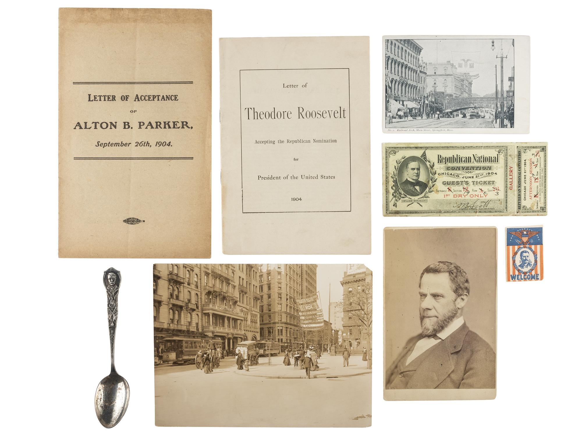 ROOSEVELT, Theodore and W.H. TAFT presidential and campaign photographs and ephemera.