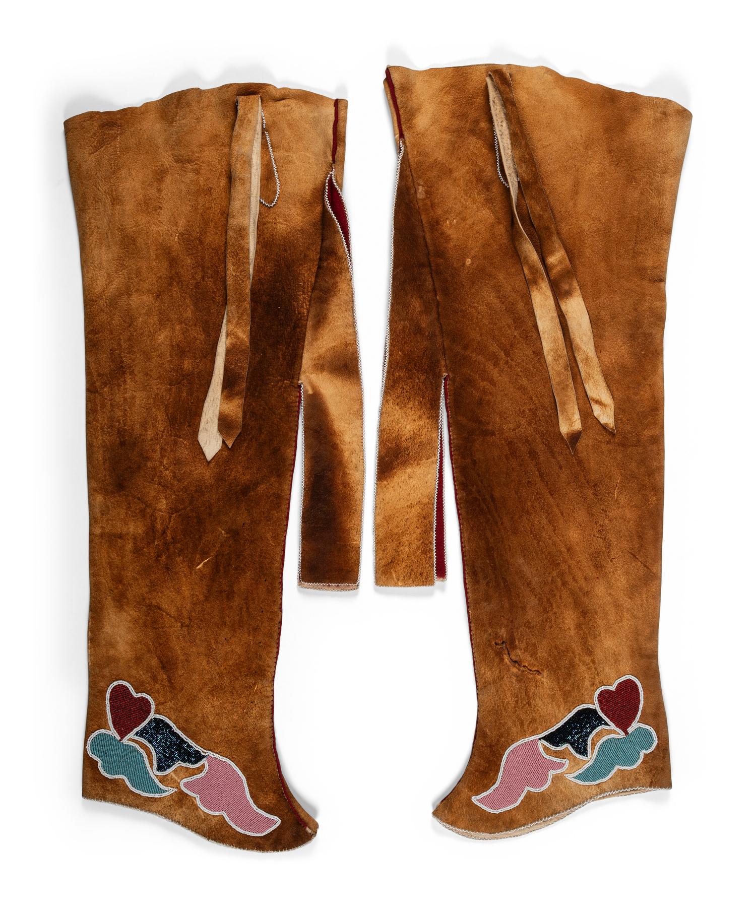 Prairie Beaded Hide Leggings