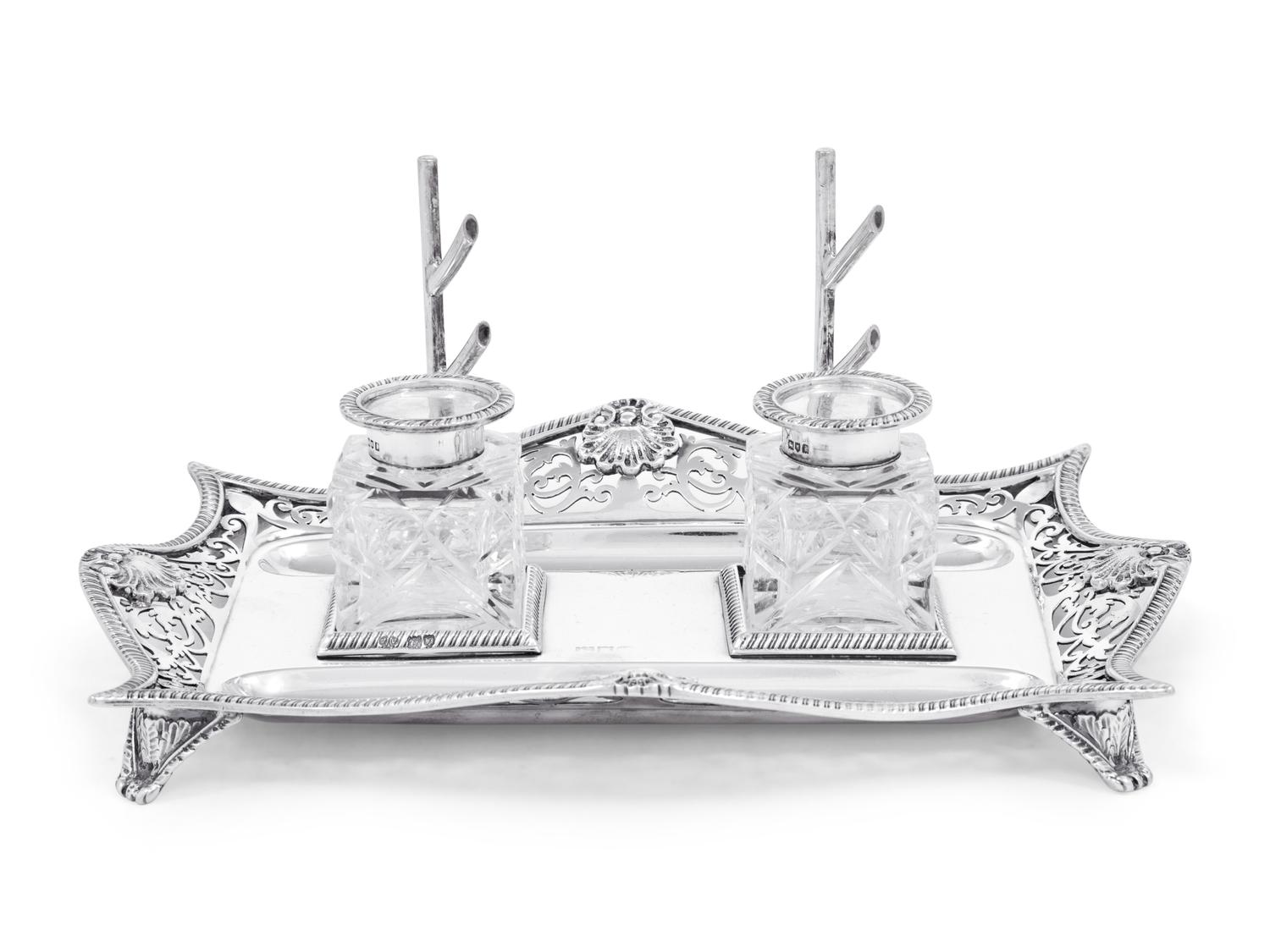 An Edwardian Silver Inkstand