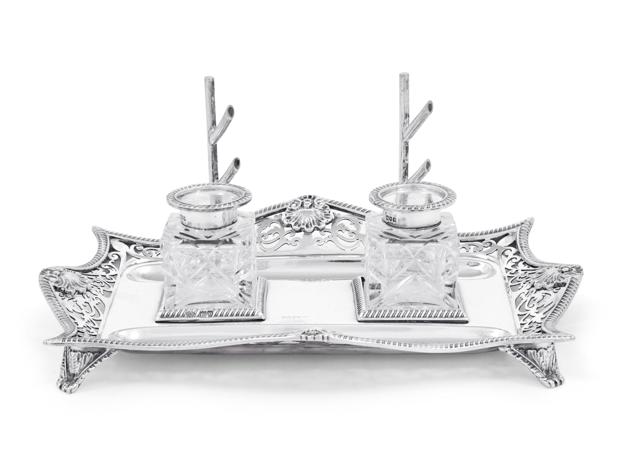 An Edwardian Silver Inkstand