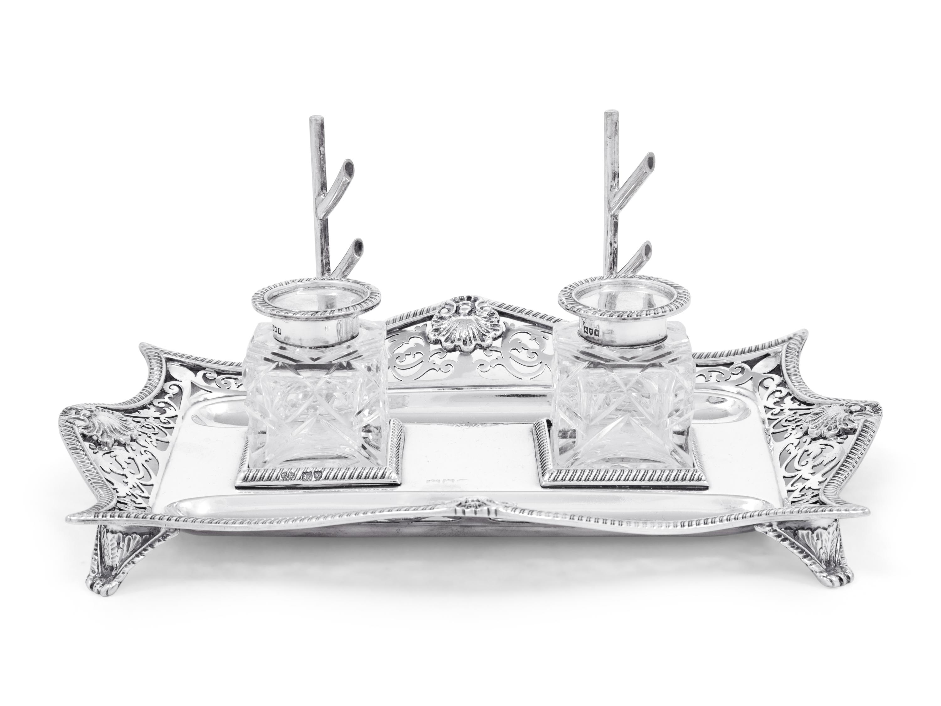 An Edwardian Silver Inkstand