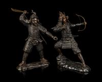 Two Japanese Bronze Figures of Samurais