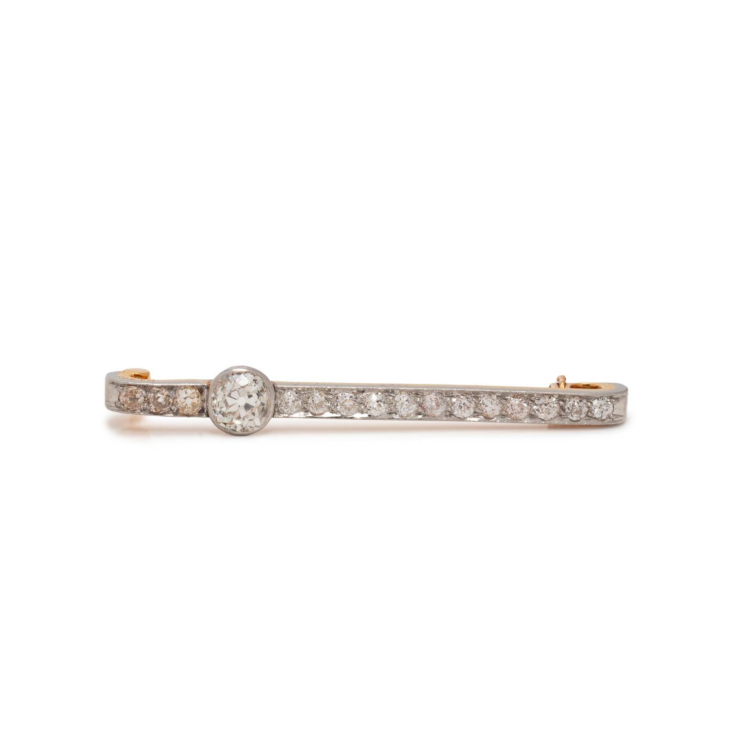 J.E. CALDWELL, EDWARDIAN, DIAMOND BAR BROOCH
