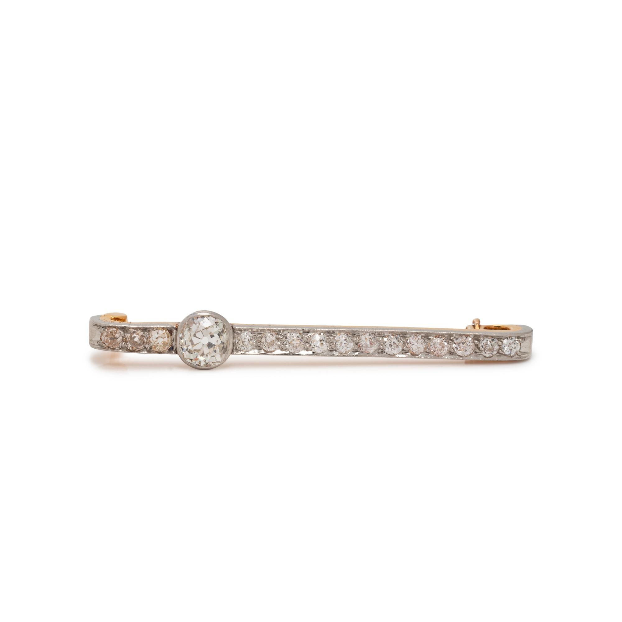 J.E. CALDWELL, EDWARDIAN, DIAMOND BAR BROOCH