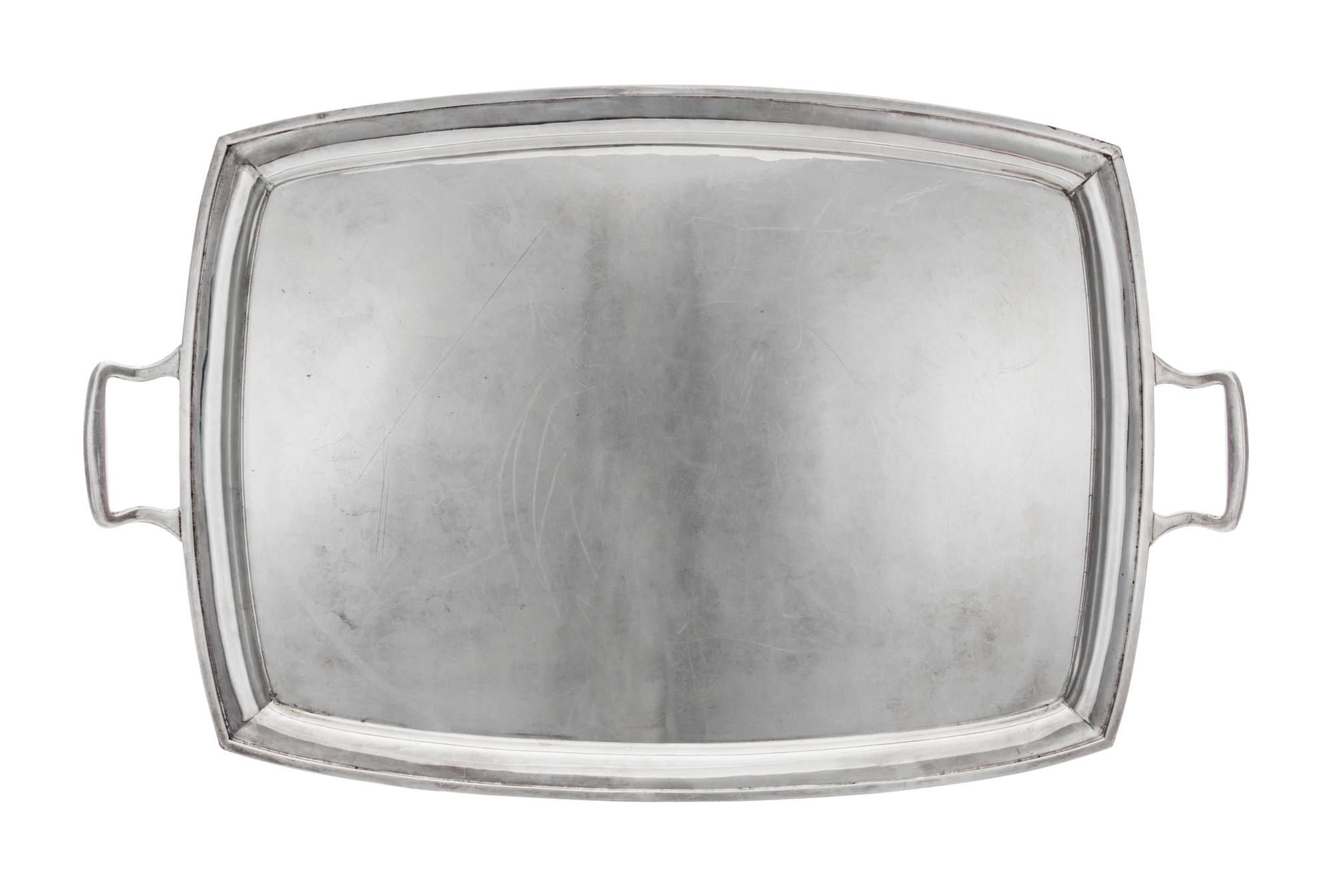 A George VI Silver Serving Tray, Stower & Wragg LTD, Sheffield, 1944, of rectangular handled form.