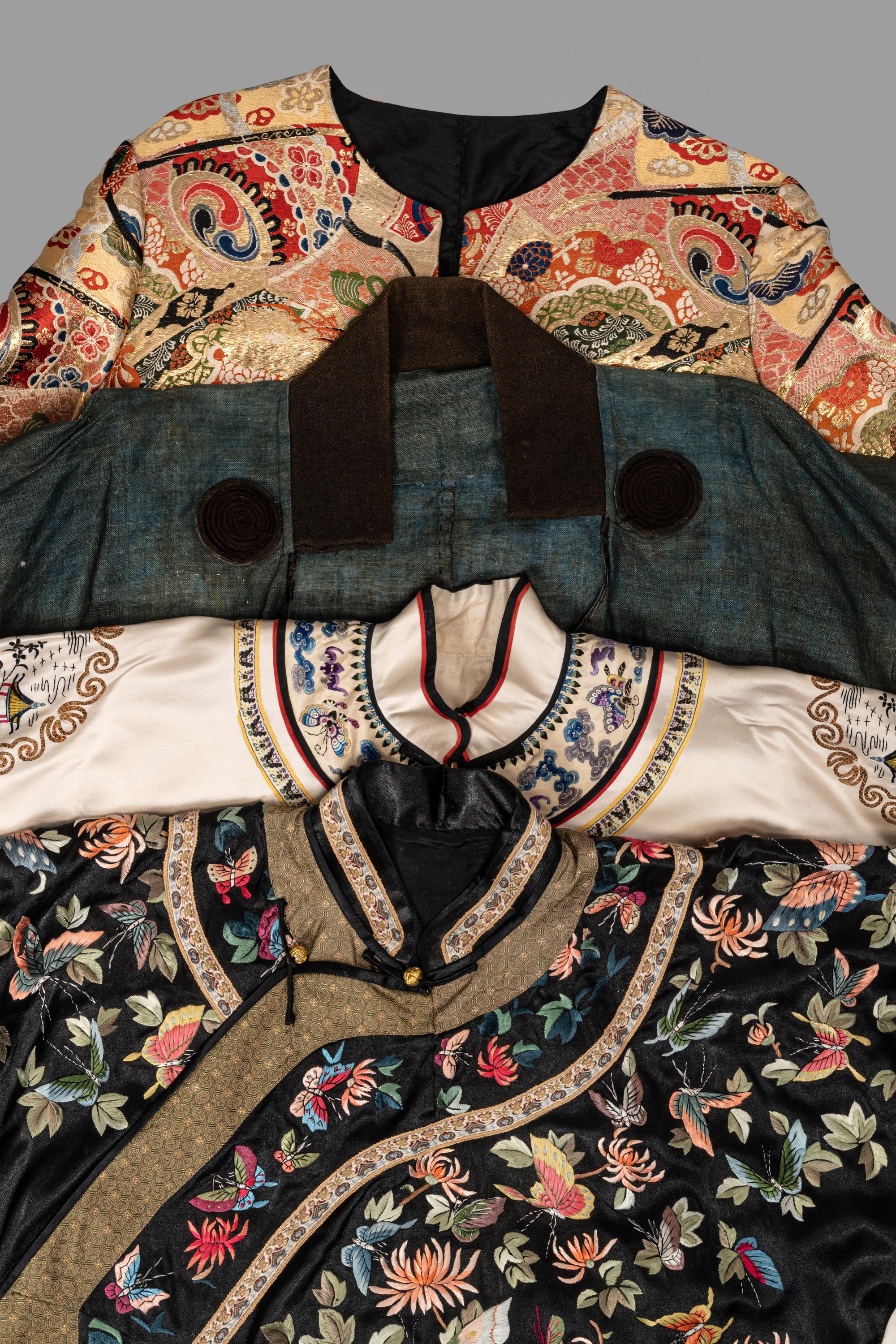 Four Chinese and Japanese Silk Robes