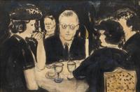 Richard Hayley Lever, (American, 1876 - 1958), The Dinner Conversation and Conversation (a pair of works)
