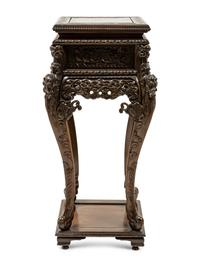 A Chinese Carved Hardwood Stand