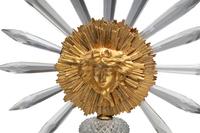 A Pair of Regency Gilt Bronze and Cut Glass Twin-Light Candelabra