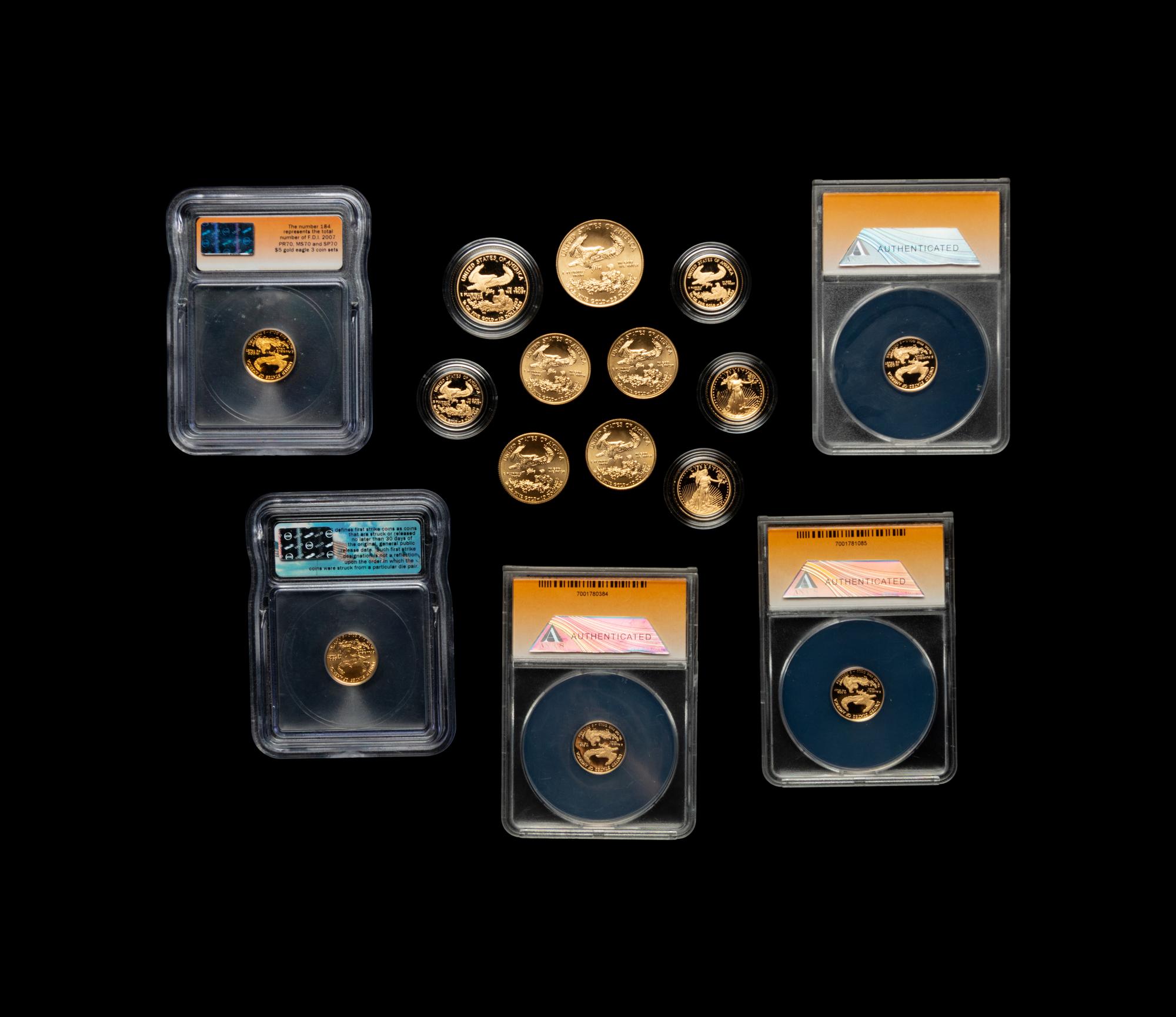 A Collection of Gold Eagle Proof and Mint Coins