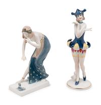 An Assortment of Porcelain and Bronze Figures