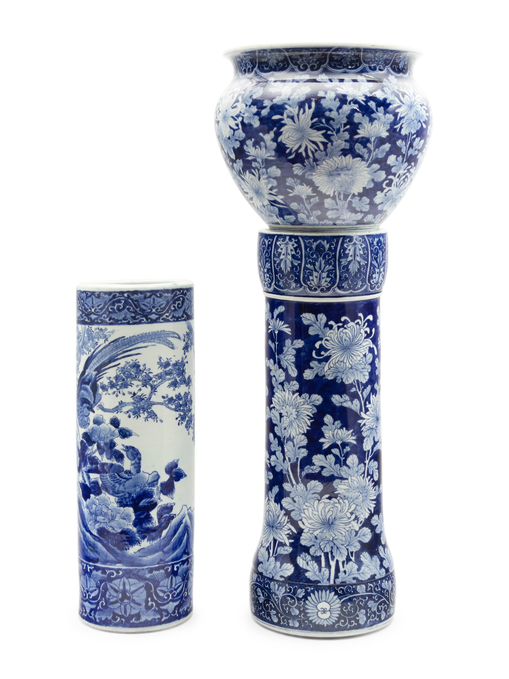 Two Large Japanese Blue and White Porcelain Wares