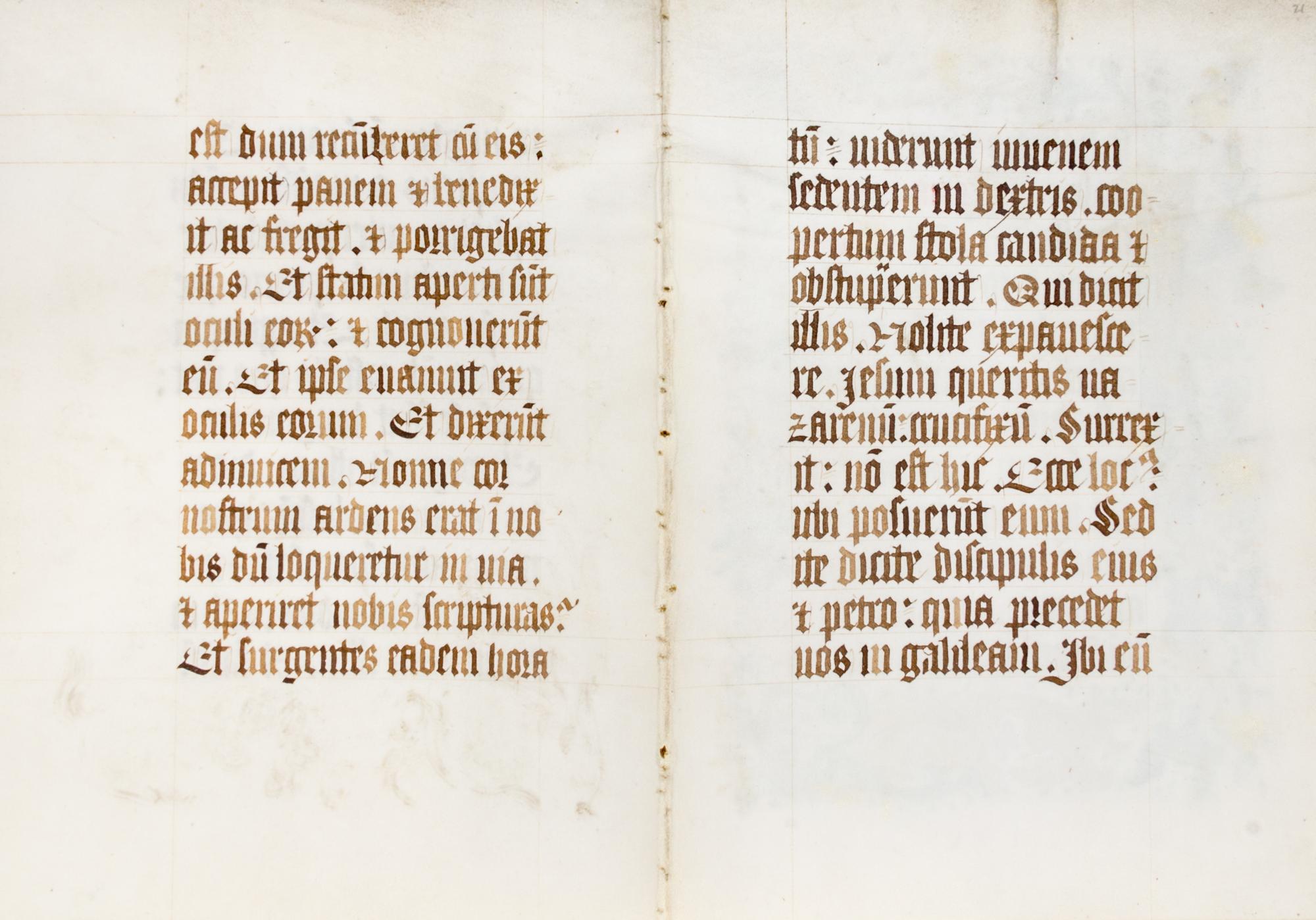 (ILLUMINATED MANUSCRIPT) A double illuminated manuscript leaf. 16th century.