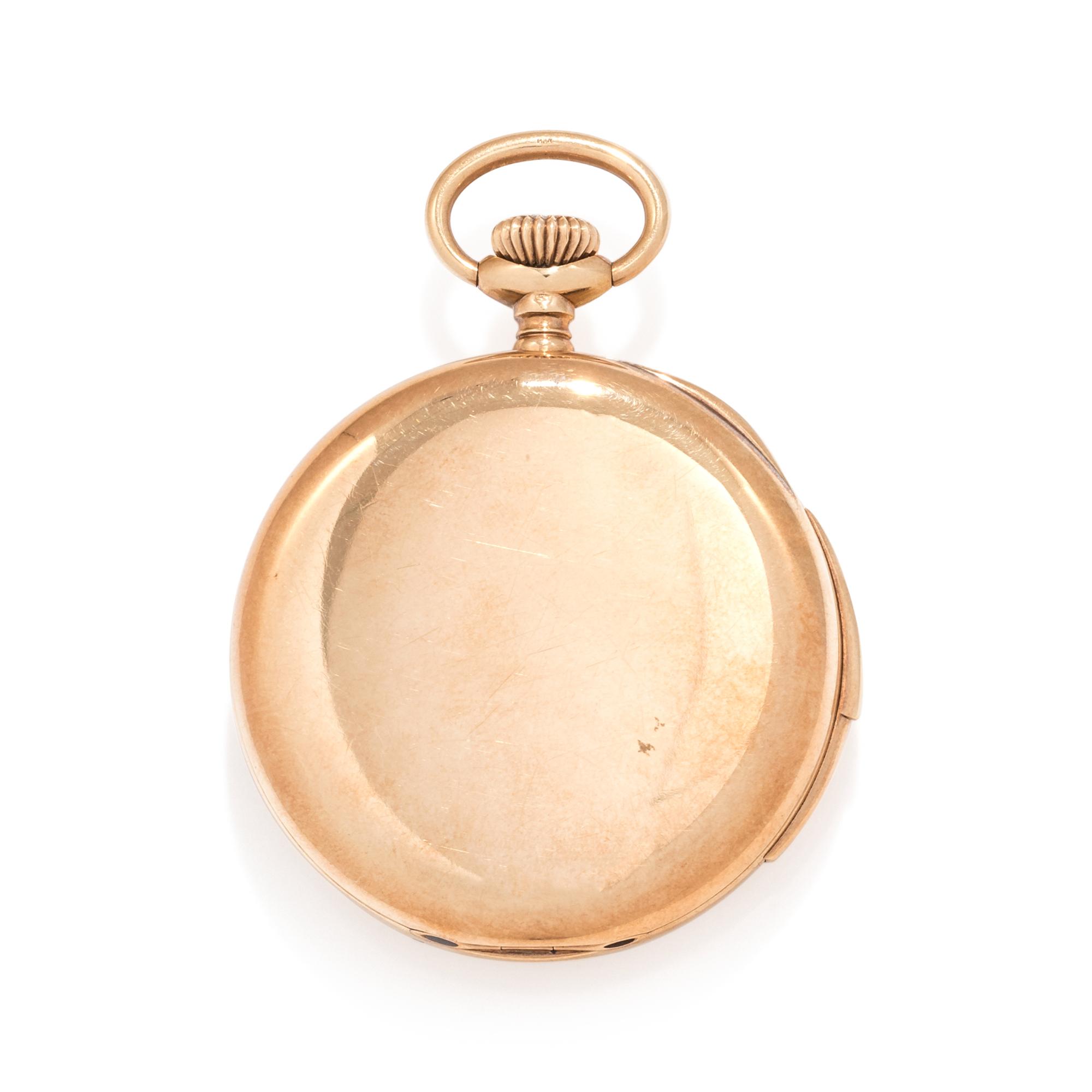 WITTNAUER & CO., JOHN J. KINGSLEY, 14K YELLOW GOLD MINUTE REPEATER OPEN FACE POCKET WATCH
