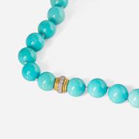 An 18K Yellow Gold, Turquoise, and Diamond Necklace