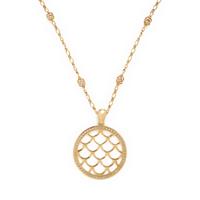 John Hardy, Yellow Gold and White Sapphire Pendant Necklace