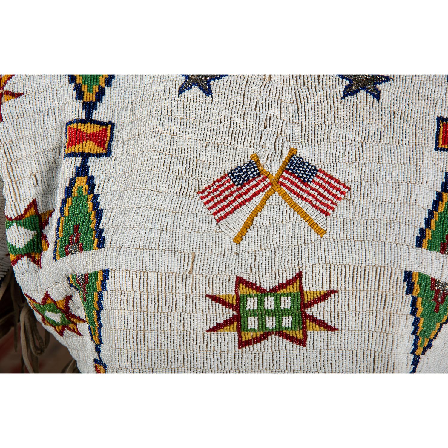 Sioux Beaded Hide Dress, with American Flags