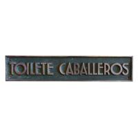 A Pair of Cast Brass and Chrome Toilete Signs 15.5" W x 3" H — Argentina, Early 20th Century