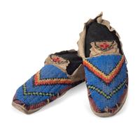 Cheyenne Beaded Hide Moccasins