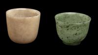 Two Chinese Jade Wine Cups