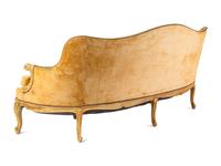 A Louis XV Painted Sofa with Aubusson Tapestry Upholstery