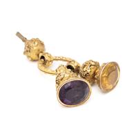 ANTIQUE, YELLOW GOLD AND QUARTZ WATCH FOBS AND KEY