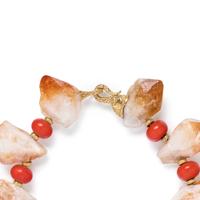 TONY DUQUETTE, CITRINE AND AMBER BEAD NECKLACE
