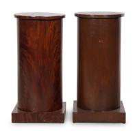 A Matched Pair of Mahogany Veneered Pedestals