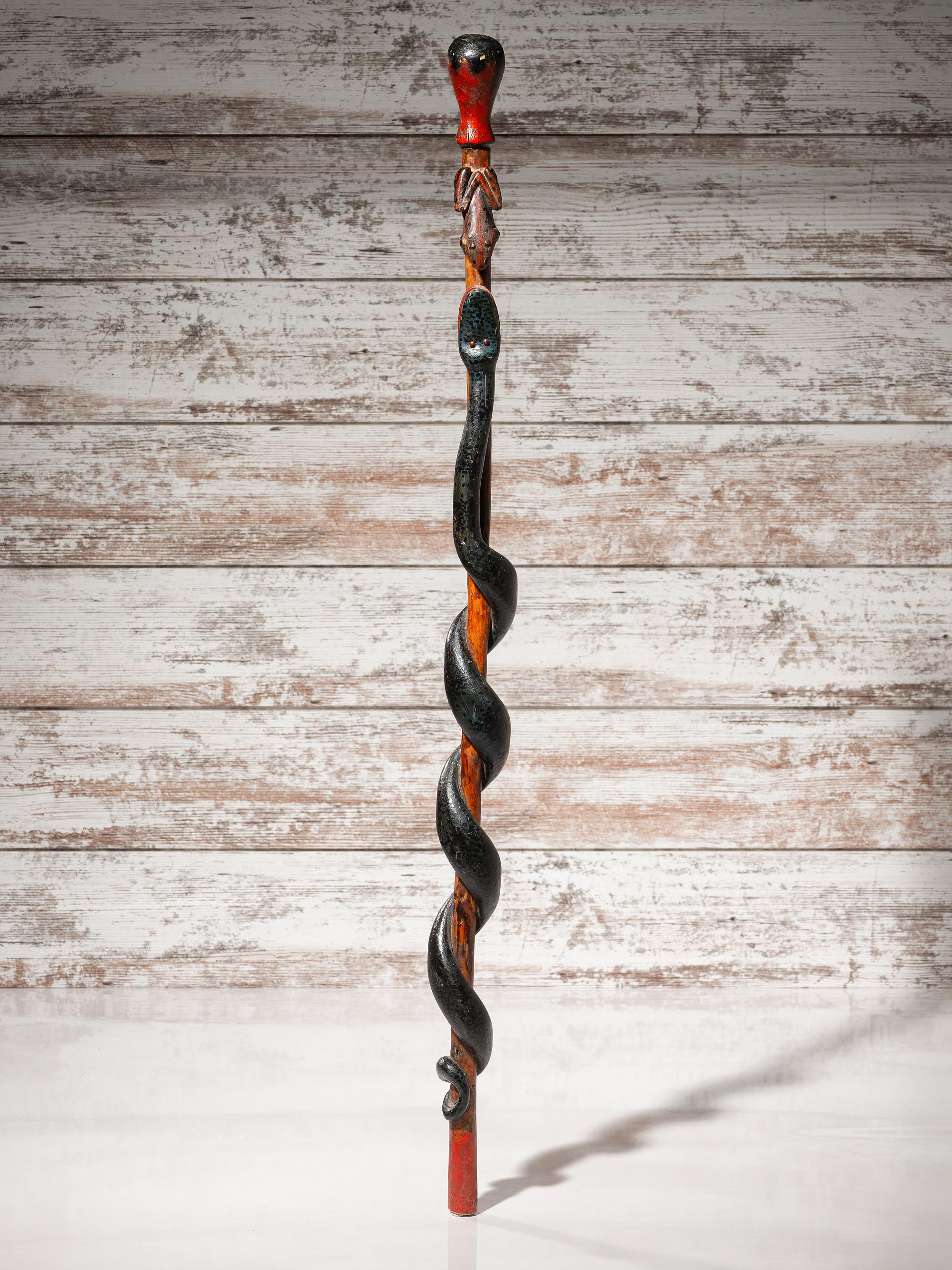 Sioux Carved Zoomorphic Staff