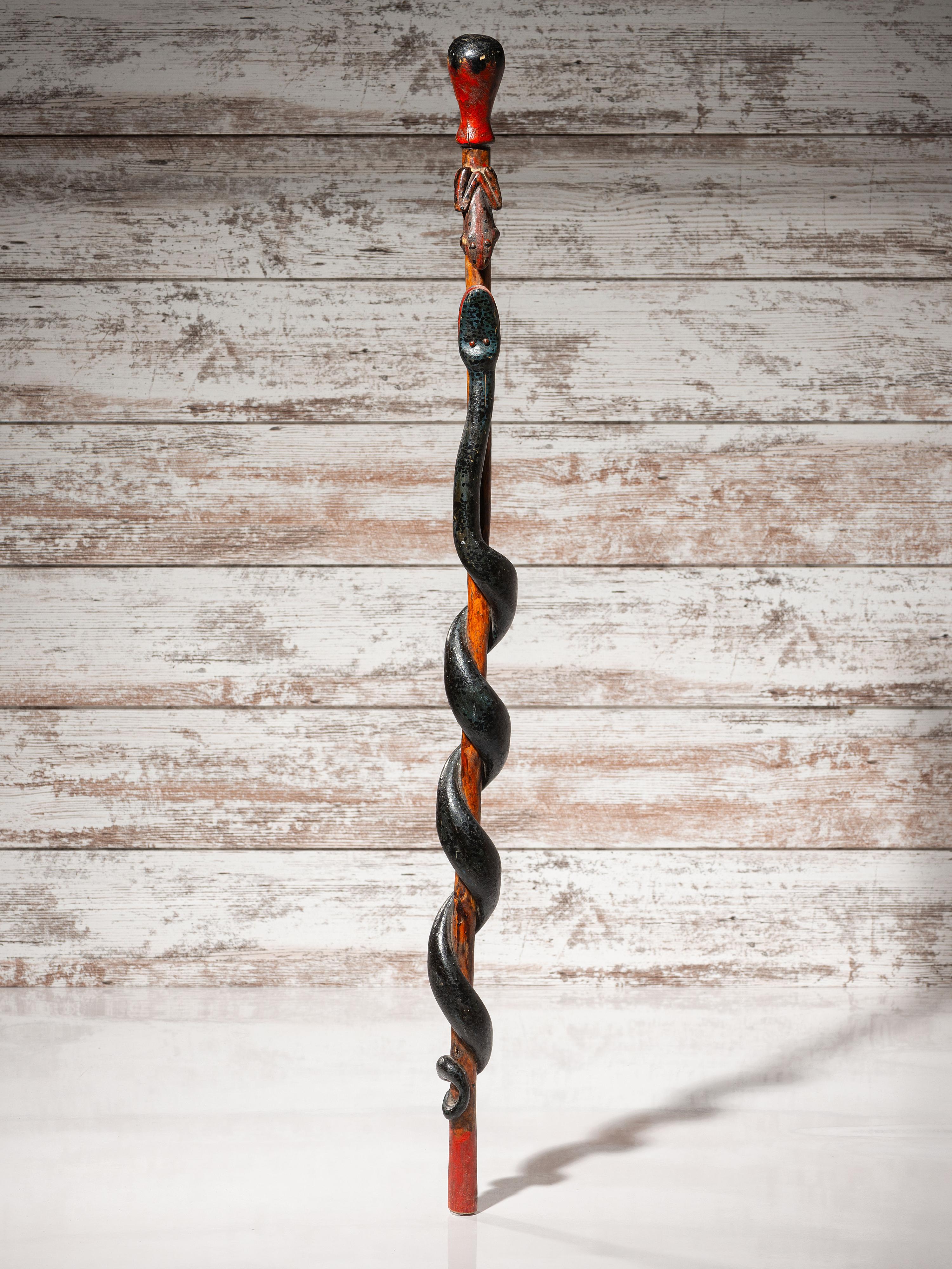 Sioux Carved Zoomorphic Staff