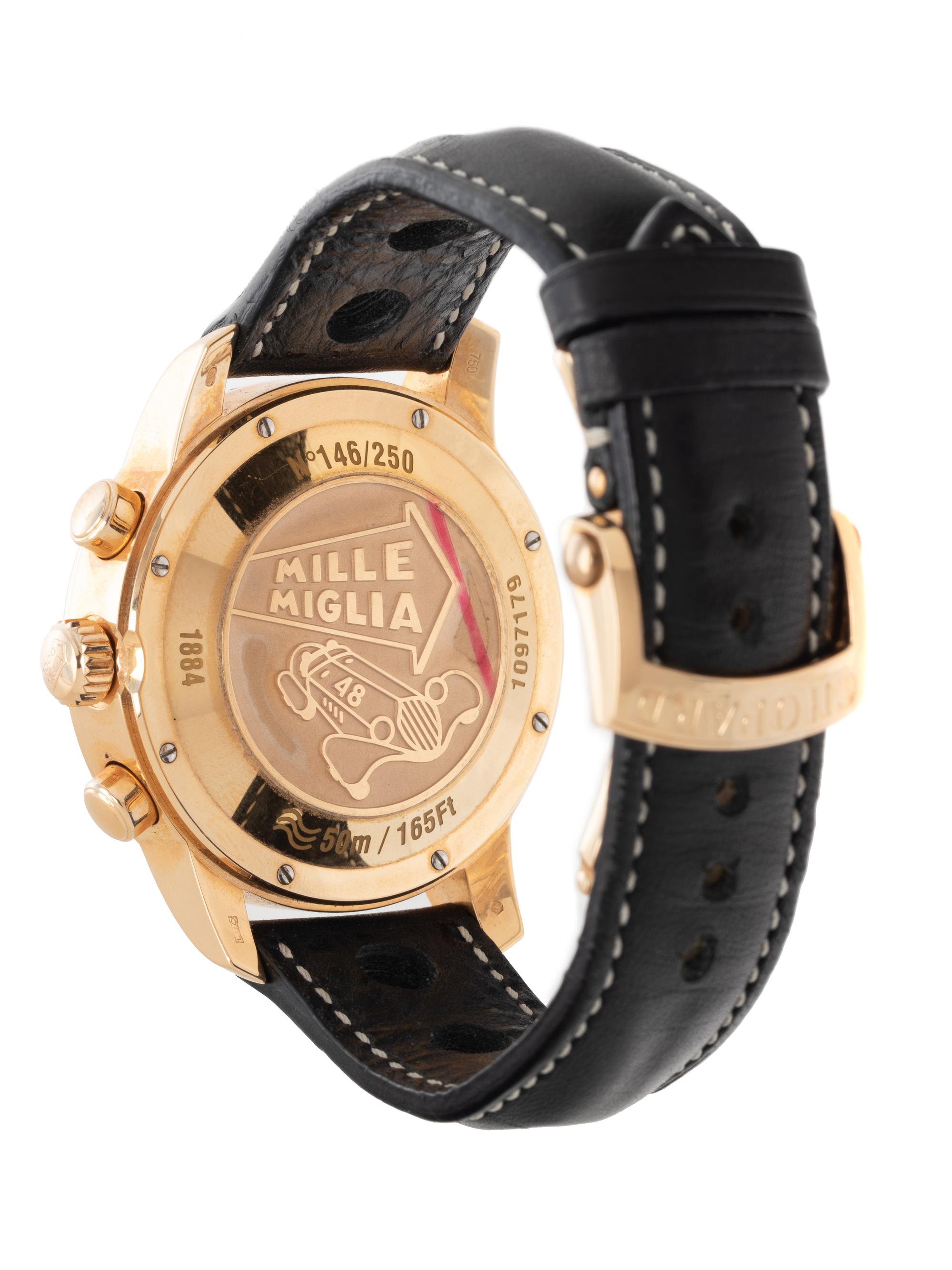 CHOPARD, REF. 1884 18K PINK GOLD LIMITED EDITION 'MILLE MIGLIA' GMT CHRONOGRAPH WRISTWATCH