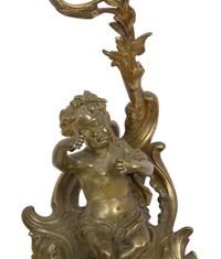 A Pair of French Gilt Bronze Chenets