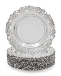 A Set of Twelve American Silver Bread Plates