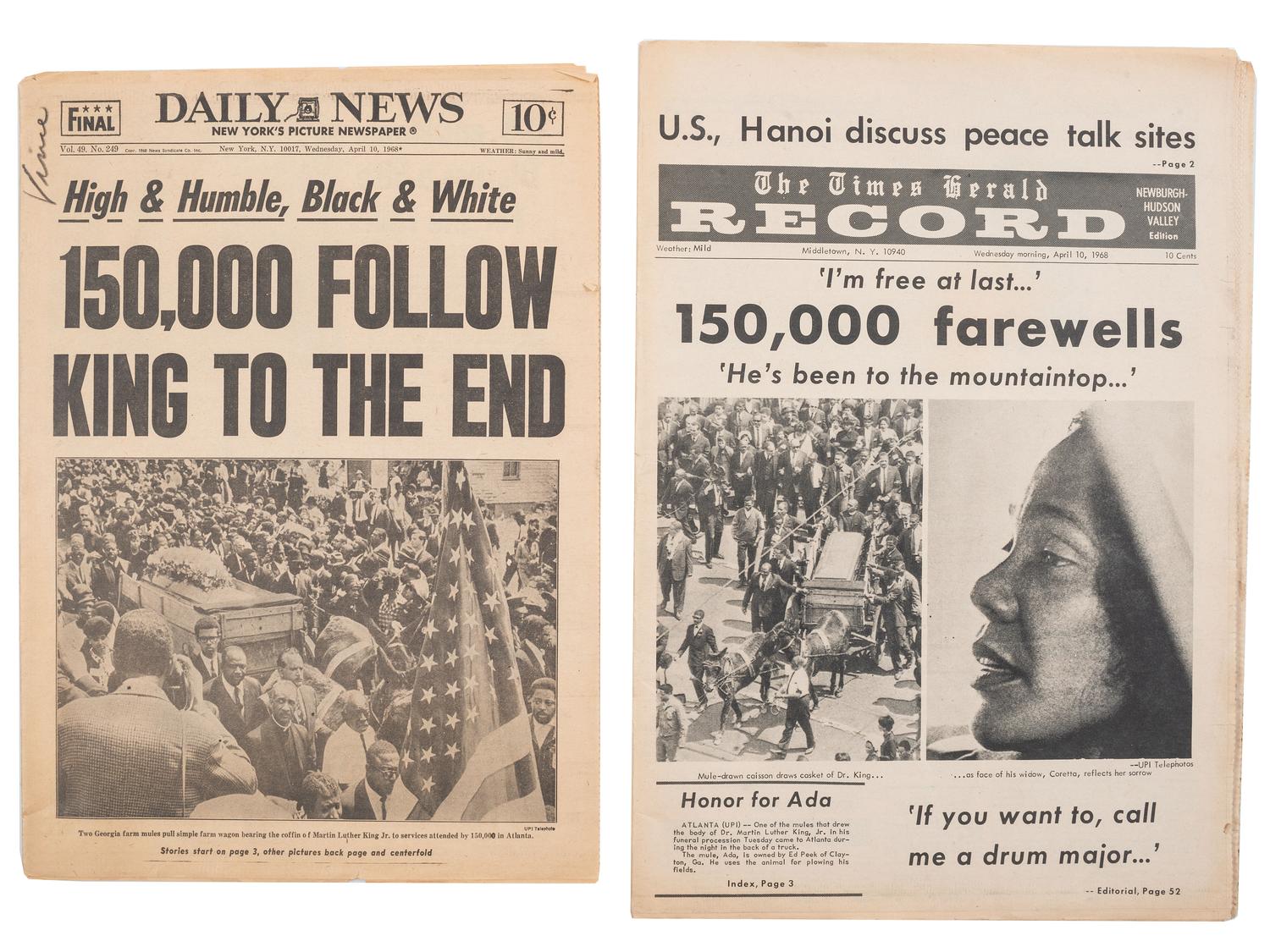 [CIVIL RIGHTS]. A group of items involving Martin Luther King, Jr., Coretta Scott King, and the March on Washington, incl. buttons, imprints, and related ephemera.