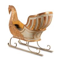 A Giltwood and Grey-Painted Carousel Sleigh