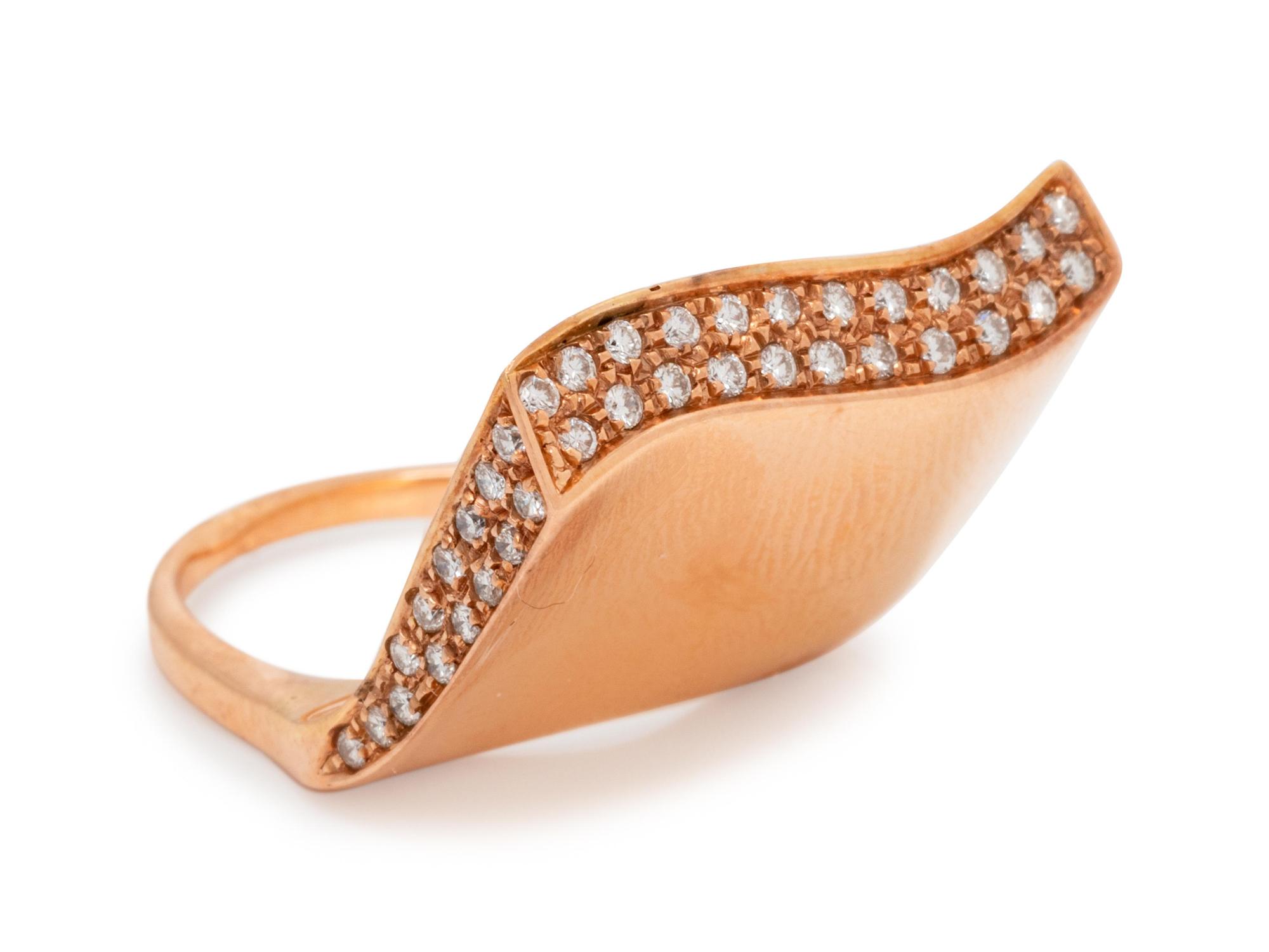 An 18 Karat Rose Gold and Diamond Ring,