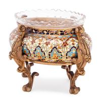 A French Gilt Bronze and Champlevé Coupe