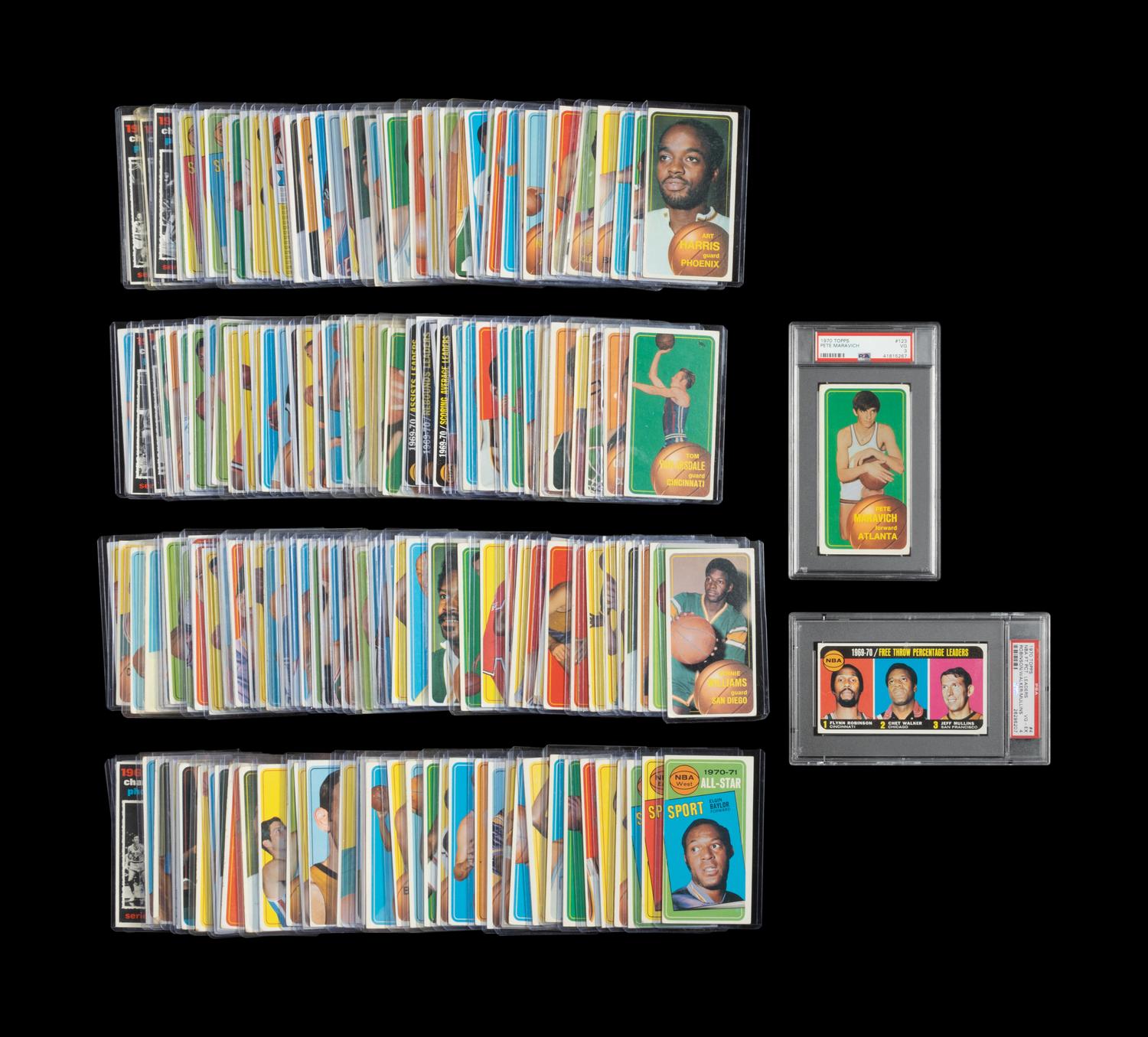 A Complete Set of 1970-71 Topps Basketball Cards Including Pete Maravich PSA Graded Rookie Card (175/175)