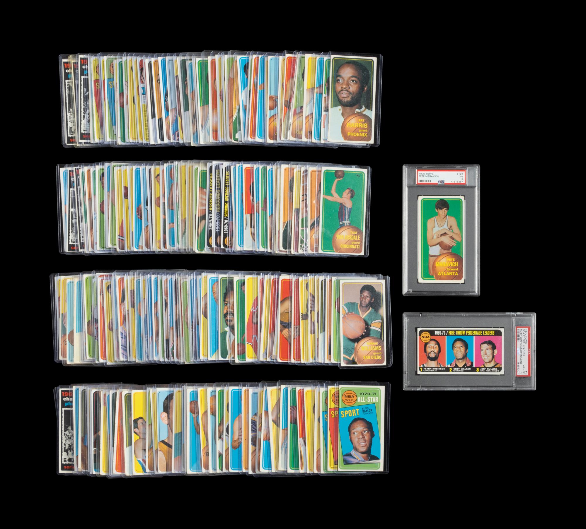 A Complete Set of 1970-71 Topps Basketball Cards Including Pete Maravich PSA Graded Rookie Card (175/175)