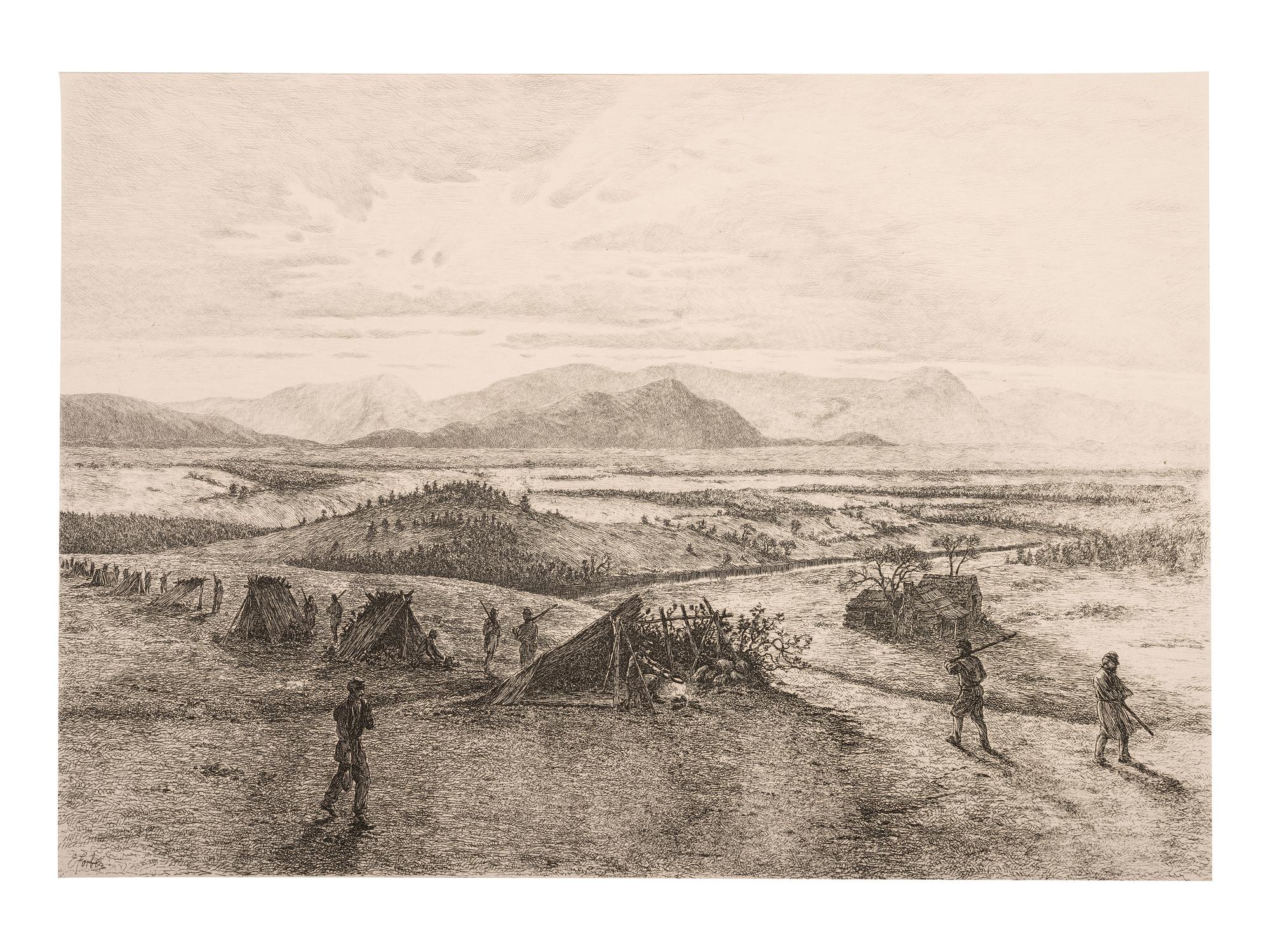 [CIVIL WAR]. FORBES, Edwin, (1839-1895) artist. Life Studies of the Great Army . Partial group of 30 etchings. 1876.