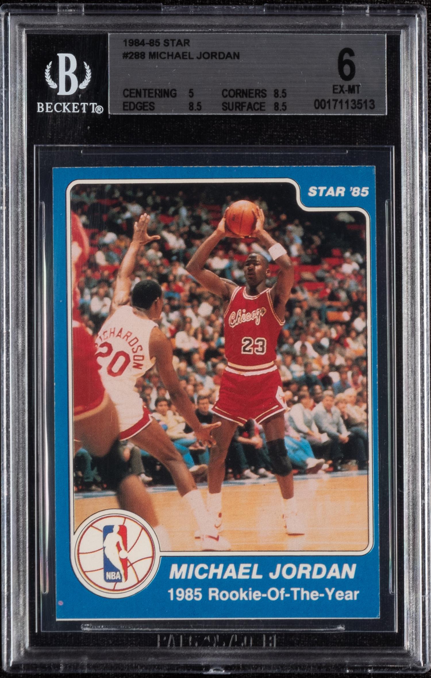 A 1984-85 Star Michael Jordan Rookie of The Year Basketball Card No. 288 (BGS 6 EX-MT)