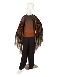 Loro Piana Leather-Trimmed Cashmere Shawl and Akris Three-Piece Ensemble