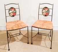 A Set of Four Painted Back Dining Chairs