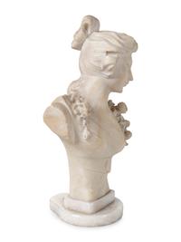 A Continental Marble Bust of Ruth and Two Other Small Busts