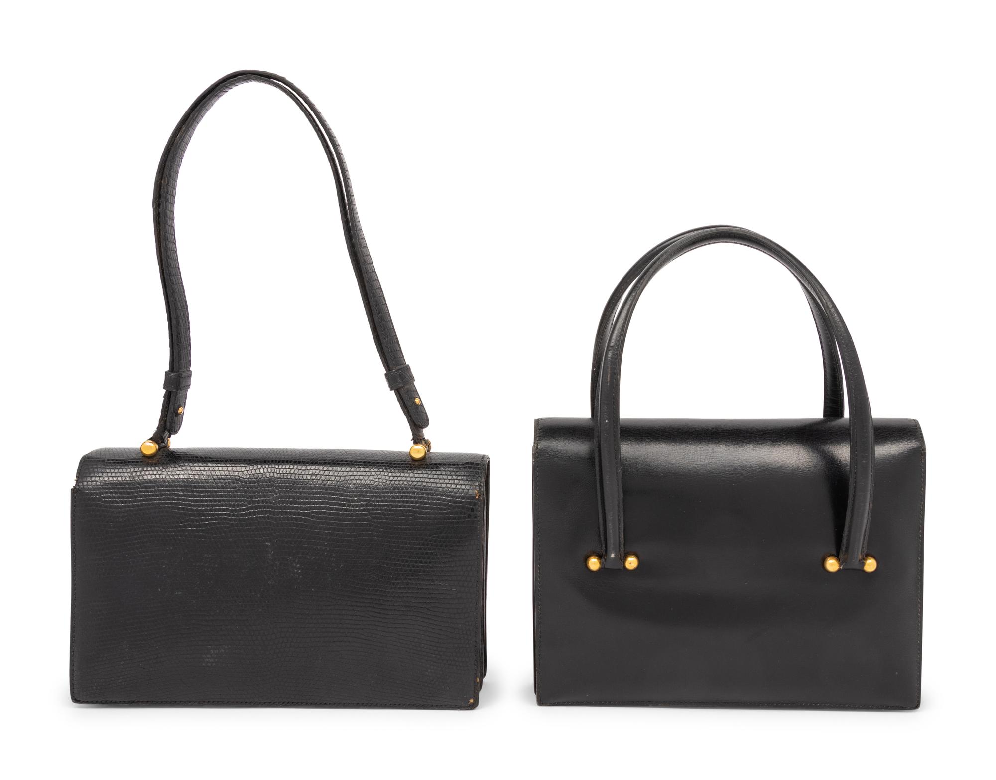 Two Hermès Accordion-Style Bags, One with Bonwit Teller Stamp, 1960s