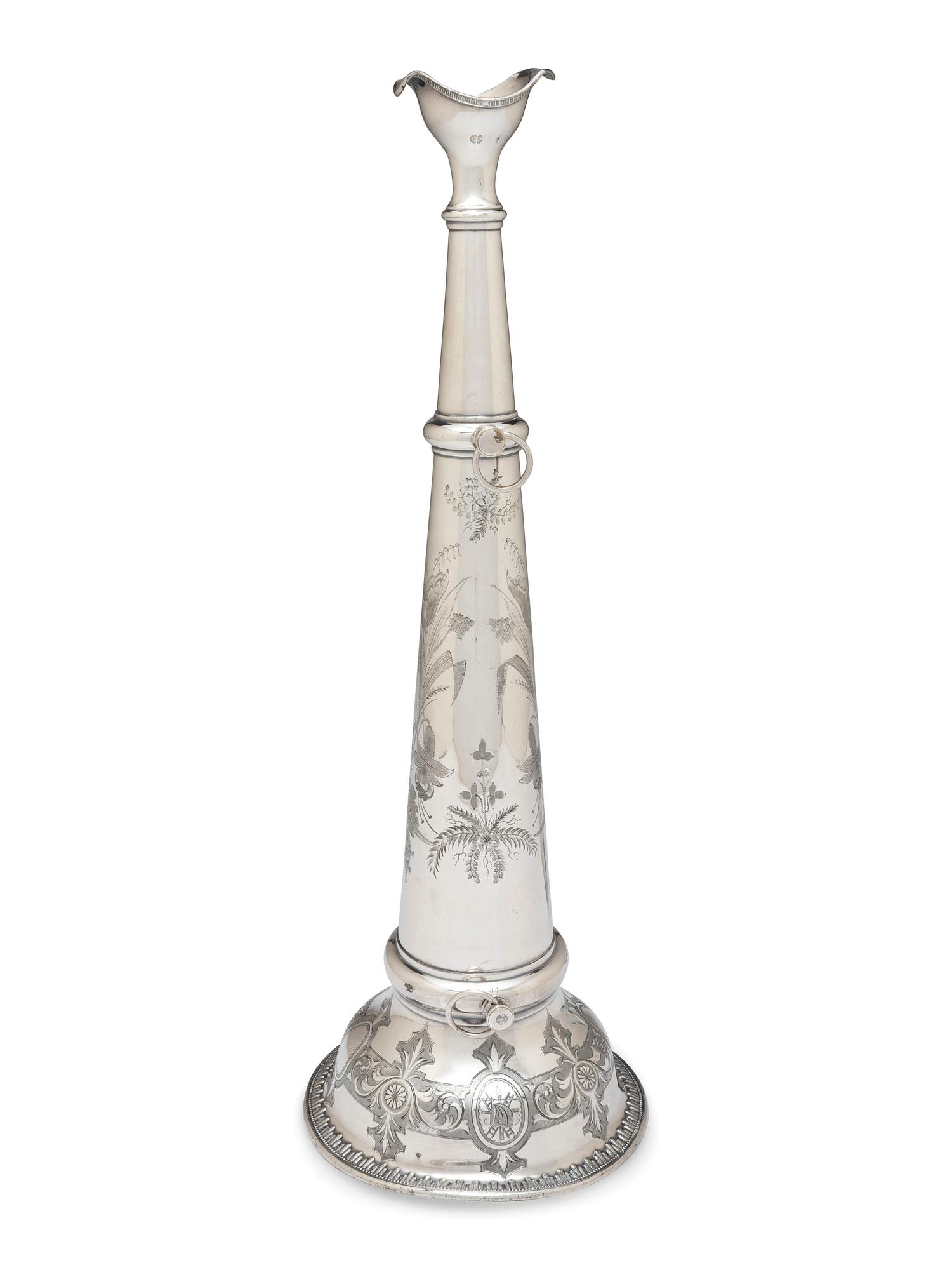 A Silver Plate Fireman's Parade Horn