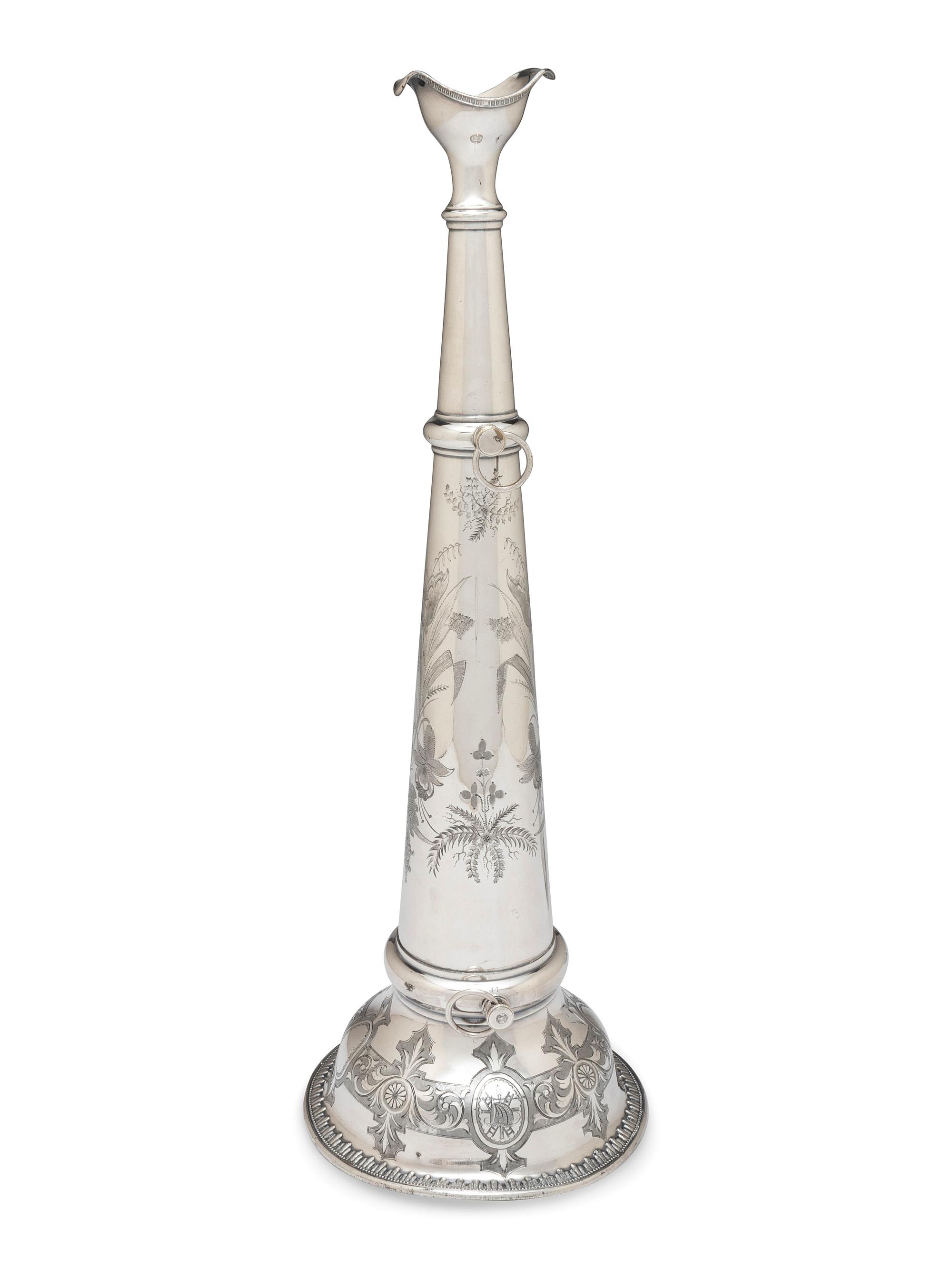 A Silver Plate Fireman's Parade Horn