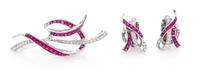 A Platinum, Ruby and Diamond Demi-Parure, 15.50 dwts.