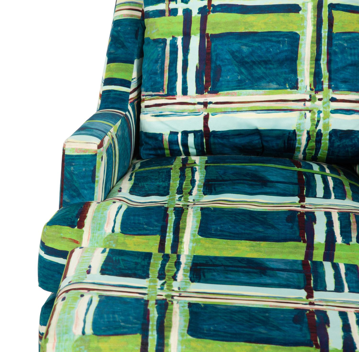 A Berman Rosetti Contemporary Lounge Chair and Matching Ottoman
