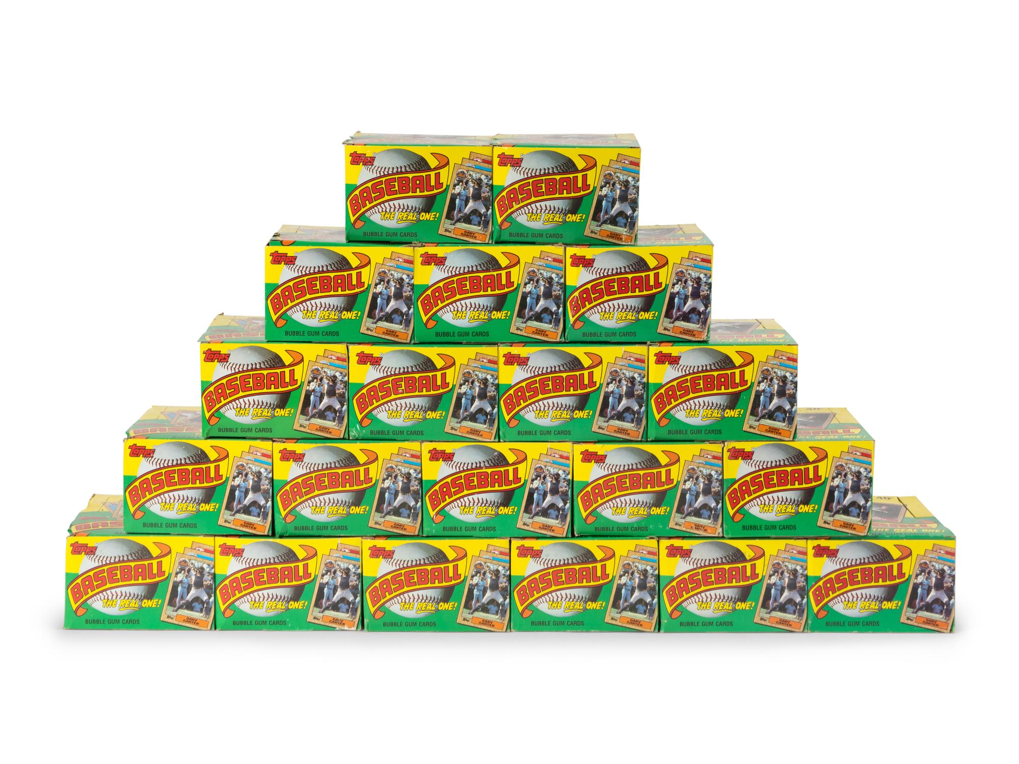 A Group of 20 Case Fresh Wax Boxes of 1987 Topps Baseball Cards